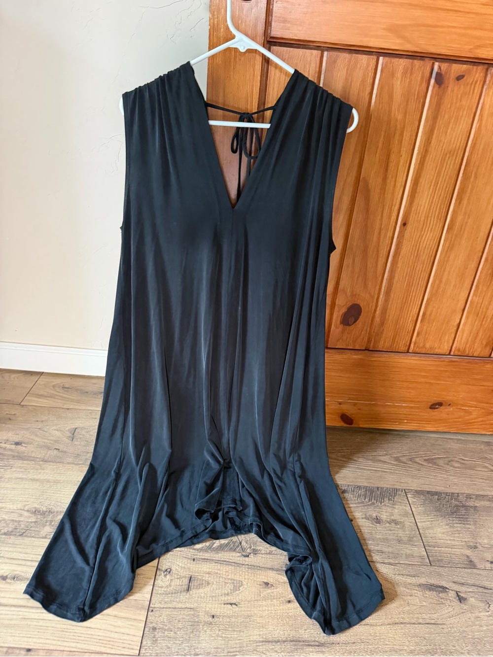 Eri + Ali Anthropologie Briella Asymmetrical Midi Dress Black Size Small